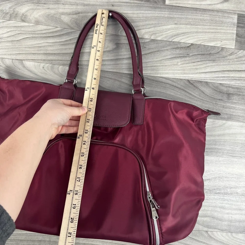 Aimee Kestenberg Duffle Tote Bag Womens‎ Red Double Handle Inner Pockets Travel